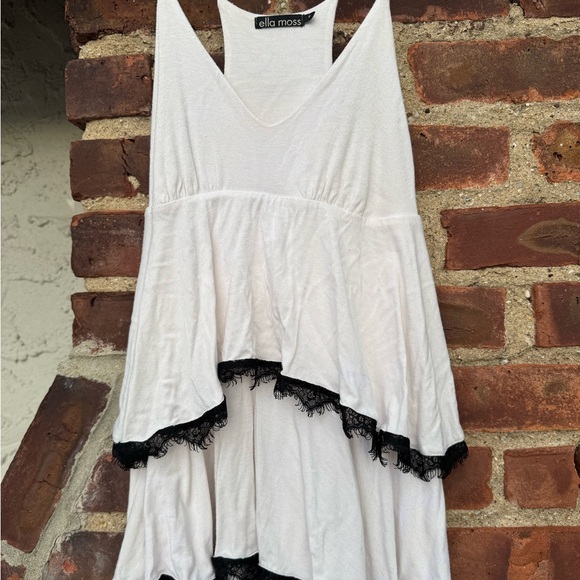 Ella Moss Tops - Ella Moss Cream Top with Black Lace